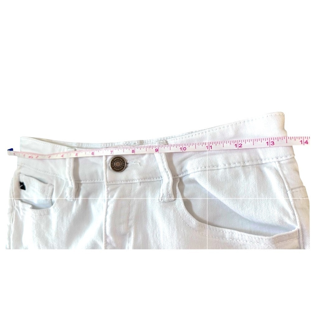 KanCan White Jeans Women’s Size 5/26 Mid Rise Skinny Zip Ankle Frayed Hem - Picture 8 of 12